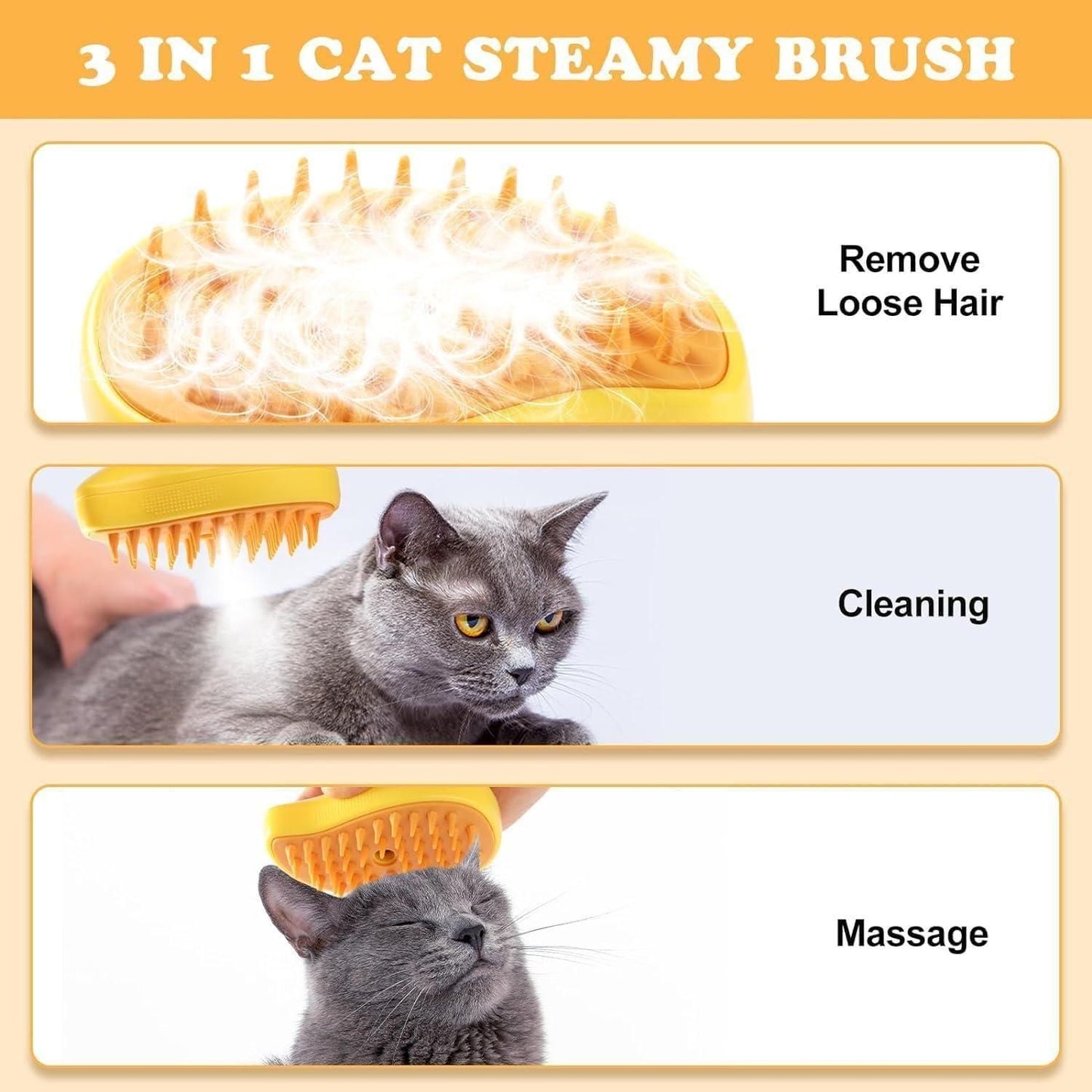 3 In 1 Steamy Pet Brush