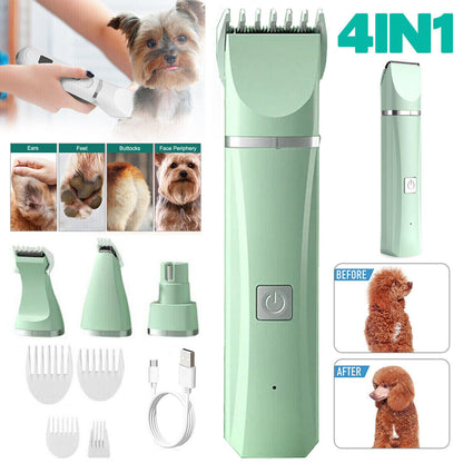 4 in1 Professional Pet Dog Cat Clippers Hair Grooming Cordless Trimmer Shaver Kit