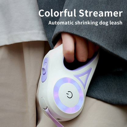 Dog Retractable Leash And Dog Collar Spotlight Automatic Pet Dog Cat Traction Rope For Small Medium Dogs Pet Product